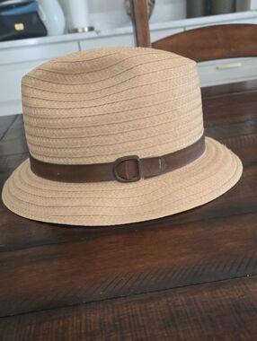 Mens Straw Panama Hat Leather Buckle Classic Quality Sz Large